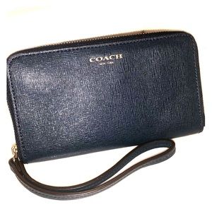 Navy Coach Wristlet